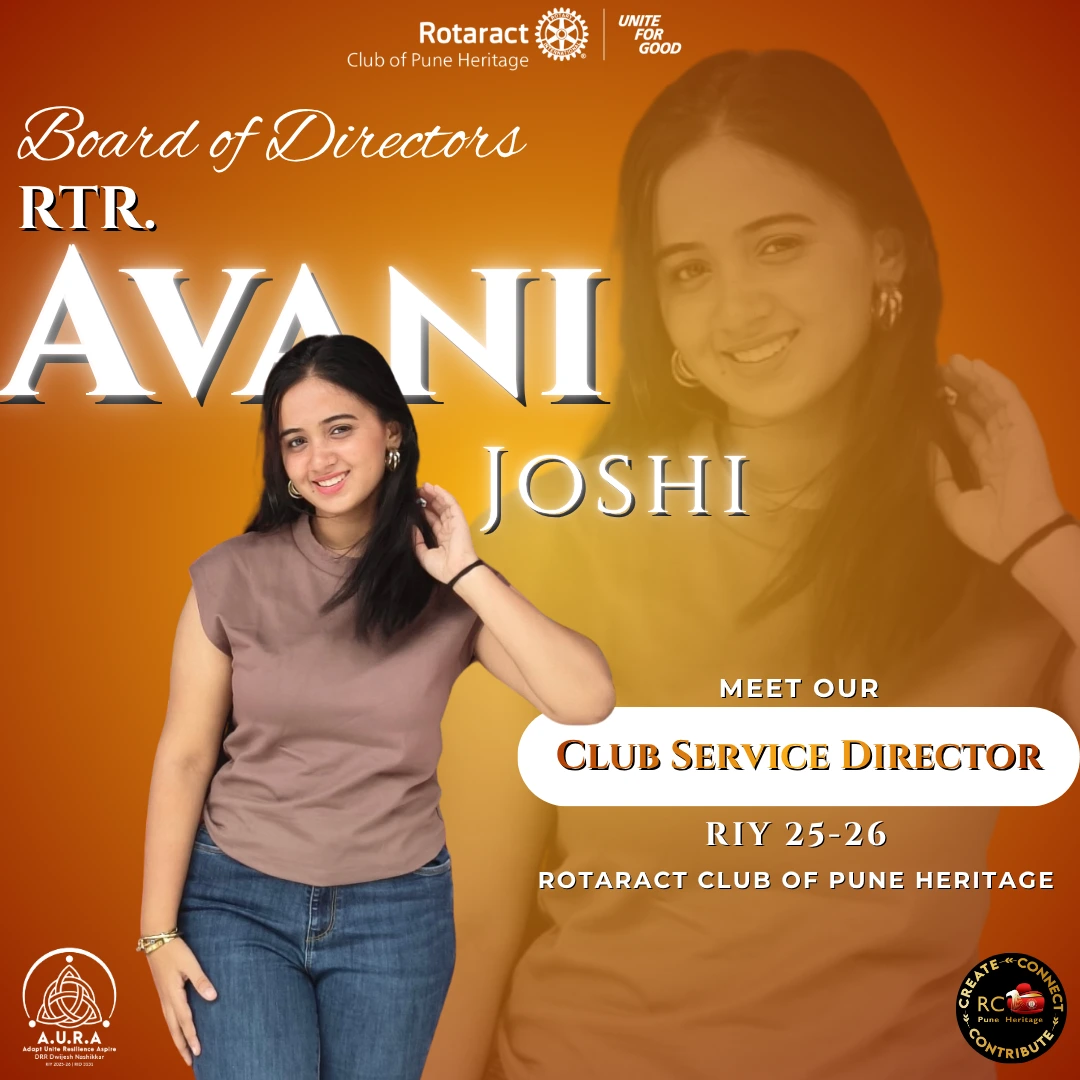 RCPH Club Service Director for Rotaract Club of Pune Heritage 2025-26