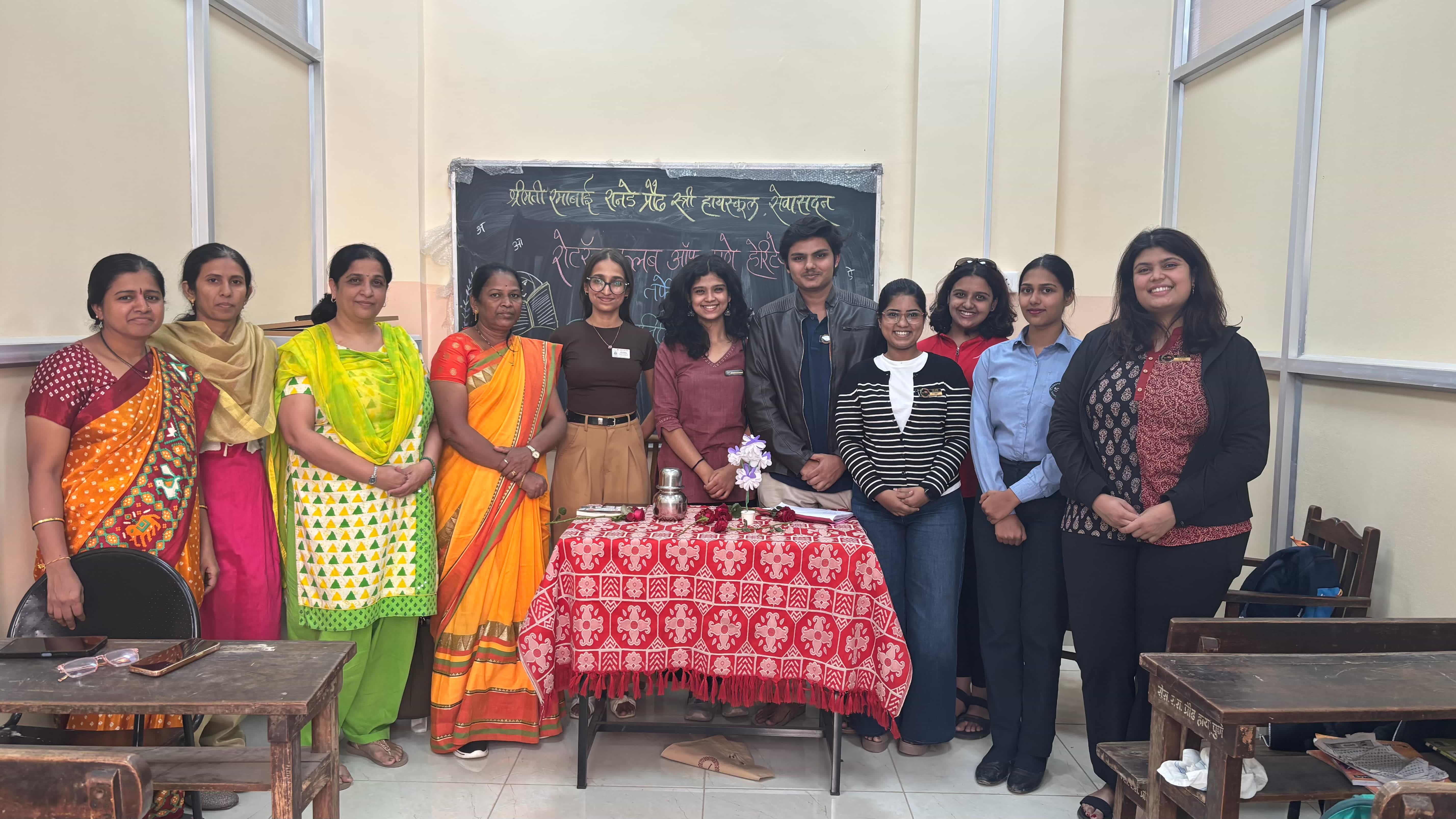 Rotaract members during the Pages of Hope book donation initiative