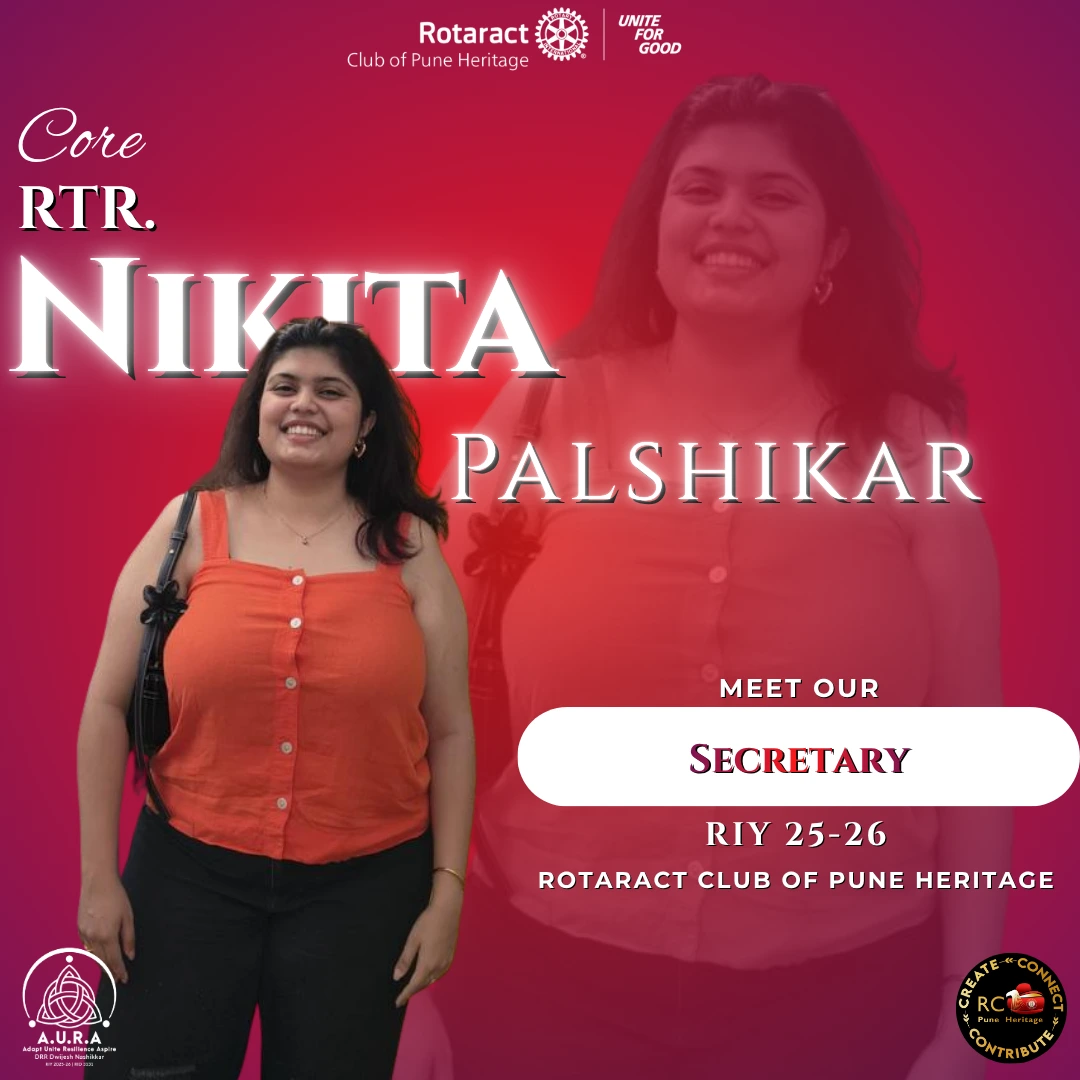 RCPH Secretary for Rotaract Club of Pune Heritage 2025-26