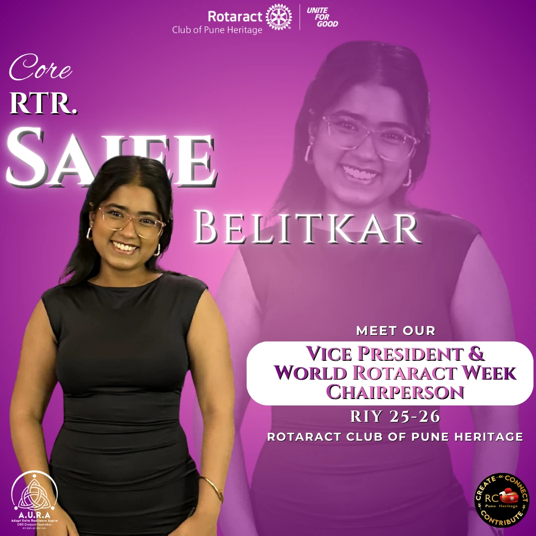 RCPH Vice President for Rotaract Club of Pune Heritage 2025-26